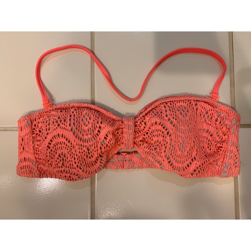 Pink Crochet Bandeau Bikini Top